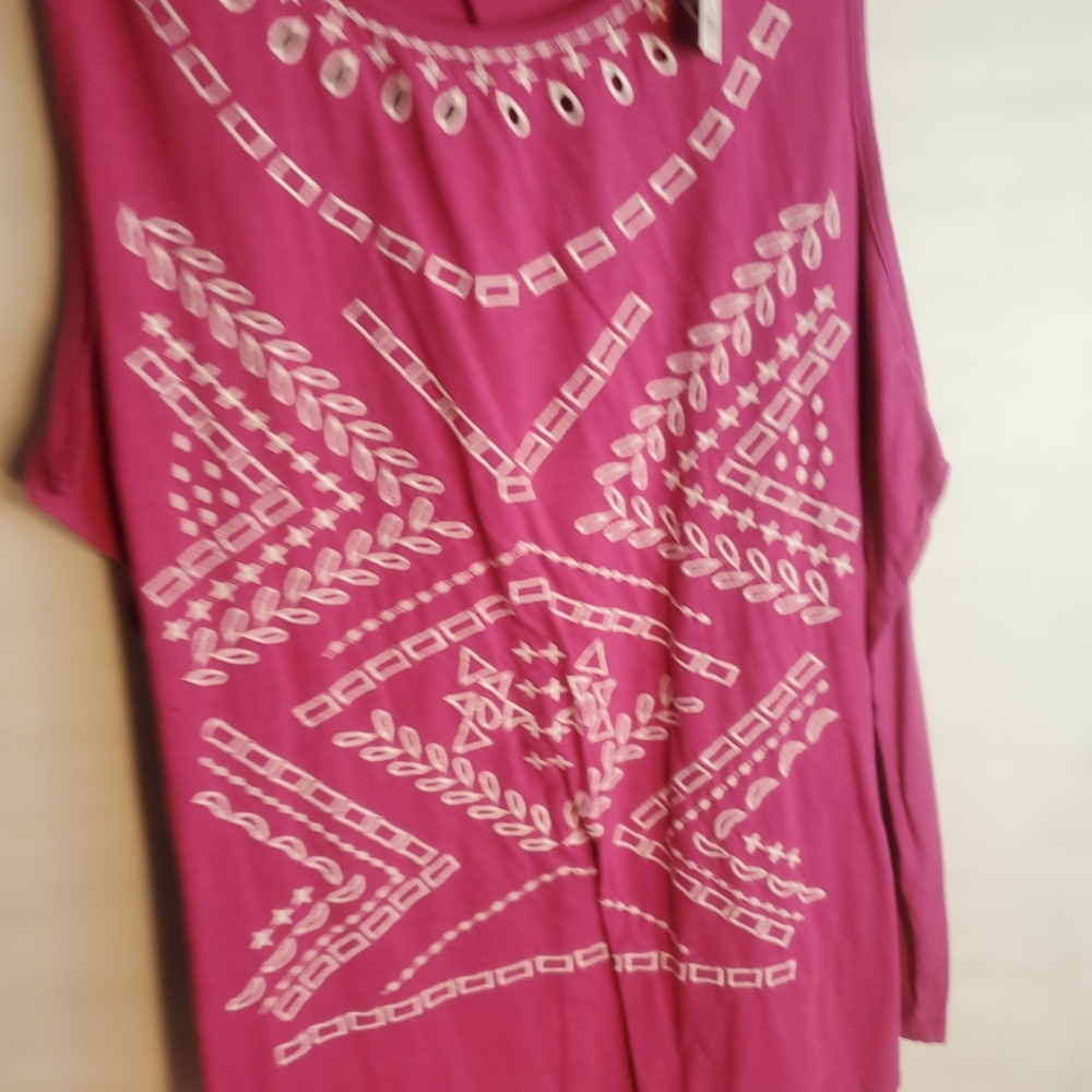 Sonoma Women's Pink Geometric Tank Top